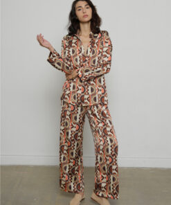 מכנסי סטן JANIS רטרו פרינט