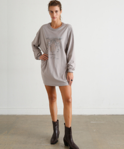 שמלת פרינט WHITNEY מוקה