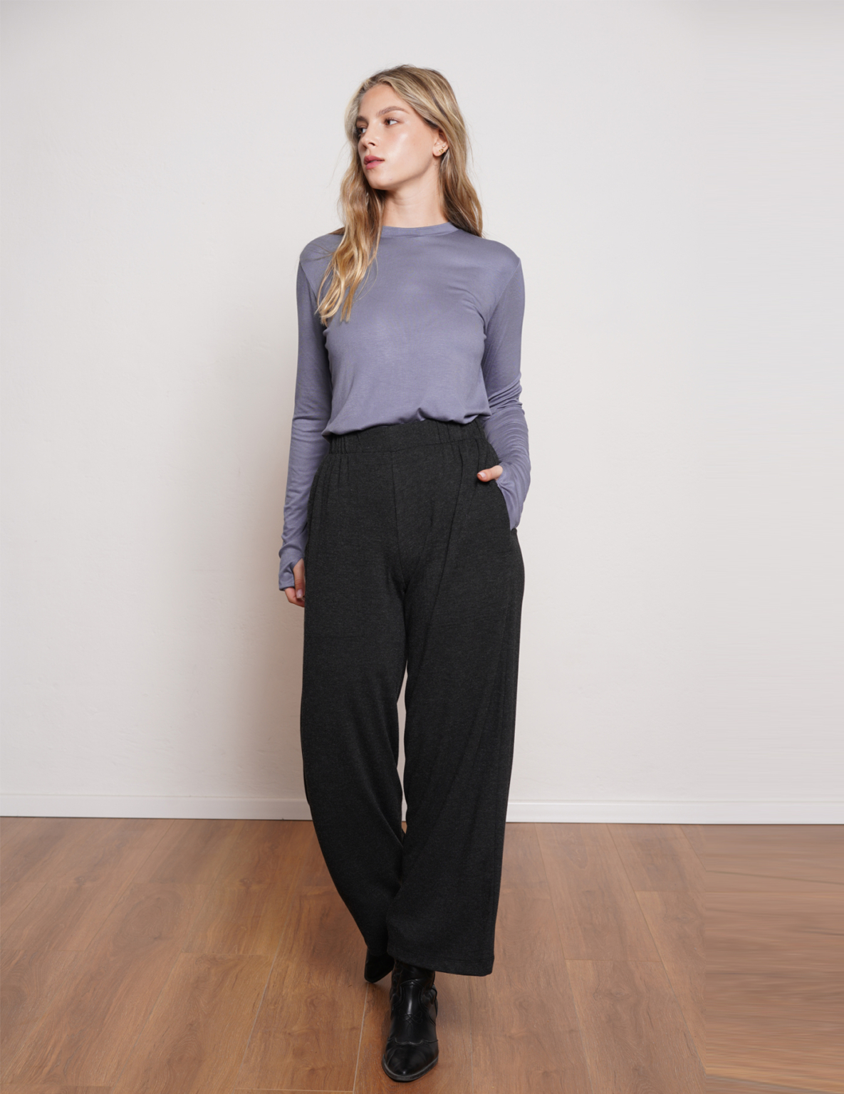 ⁦NO 117  EASY PANTS  DARK GREY⁩ – תמונה ⁦5⁩
