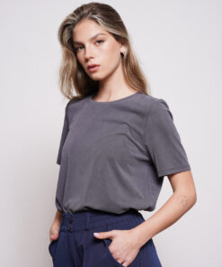 NO.3 חולצת טי שירט קצרה פלדה