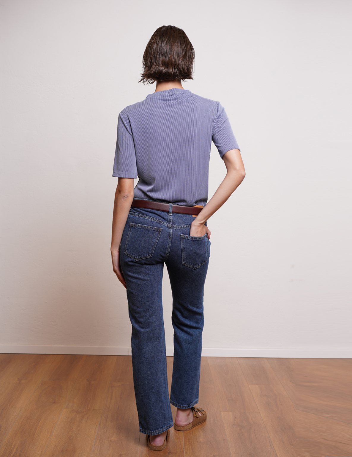 ⁦ג'ינס E DENIM גזרה ישרה כחול⁩ – תמונה ⁦5⁩