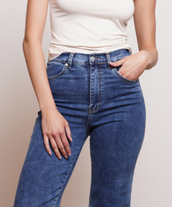 ג'ינס G DENIM רגל רחבה כחול ווש