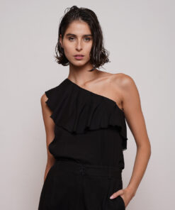 גופיה א סימטרית וולן שחור