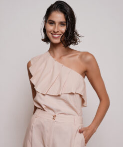 גופיה א סימטרית וולנים צבע פודרה