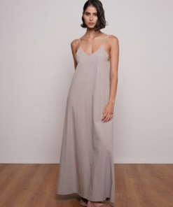 שמלת מקסי בצבע בז