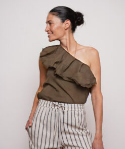 גופיית DAISY כתף אחת חום