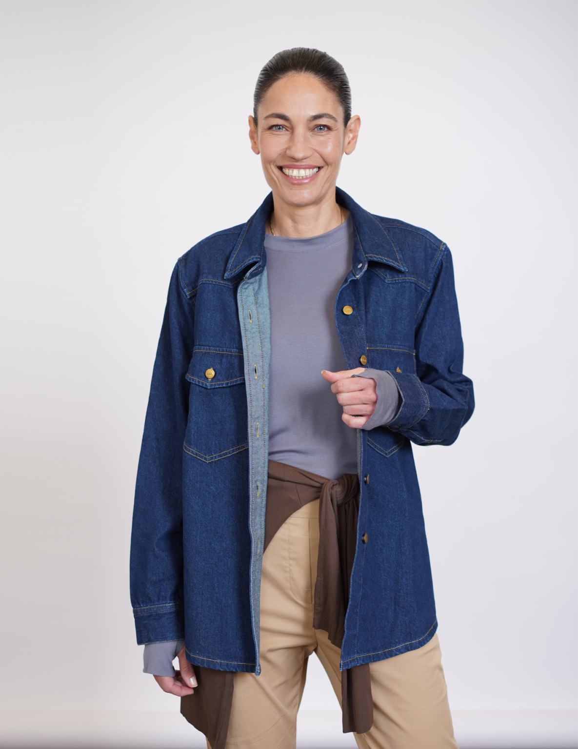 ג'קט ג'ינס S JACKET כחול עמוק