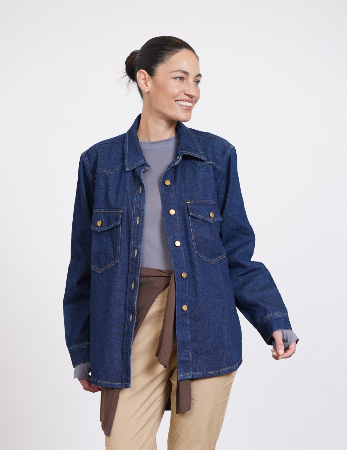 ⁦ג'קט ג'ינס S JACKET כחול עמוק⁩ – תמונה ⁦3⁩