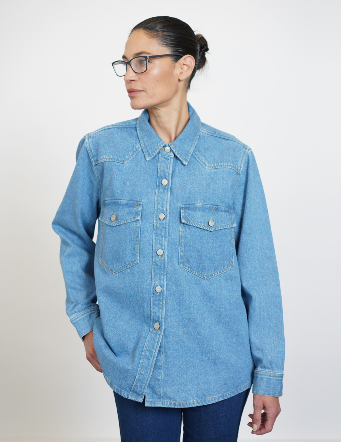 ⁦ג'קט ג'ינס S JACKET כחול בהיר⁩ – תמונה ⁦4⁩