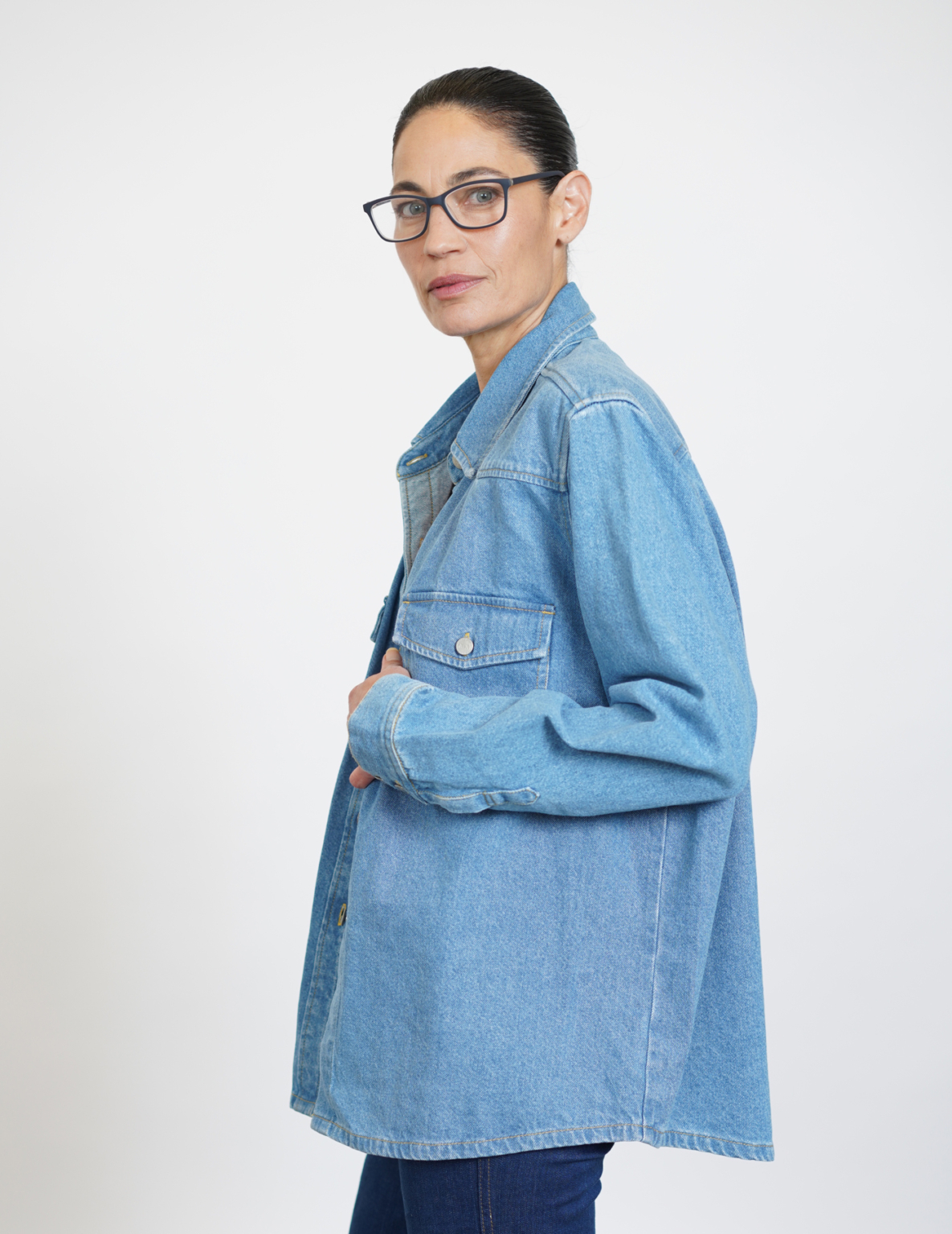 ⁦ג'קט ג'ינס S JACKET כחול בהיר⁩ – תמונה ⁦6⁩