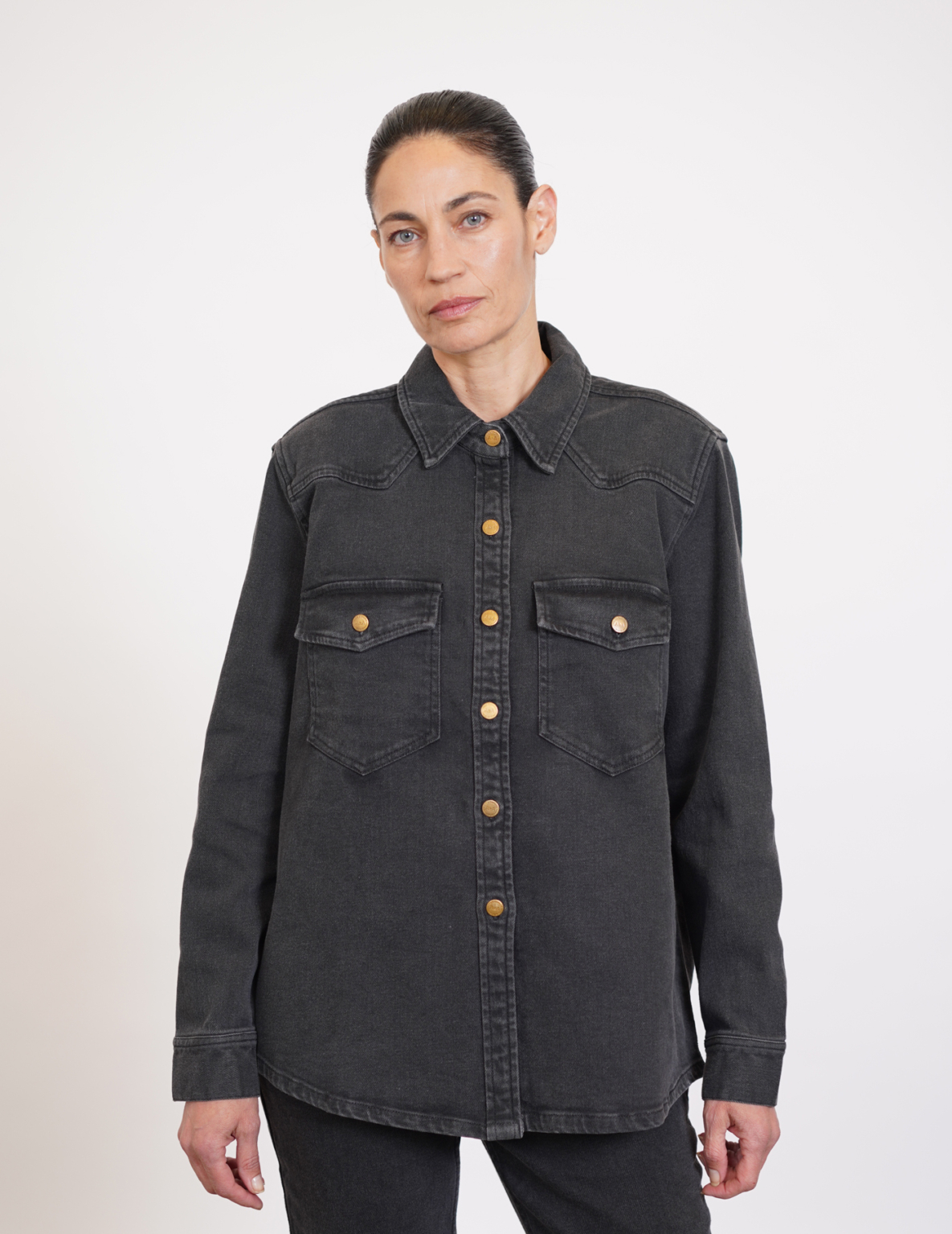 ⁦ג'קט ג'ינס S JACKET שחור ווש⁩ – תמונה ⁦6⁩