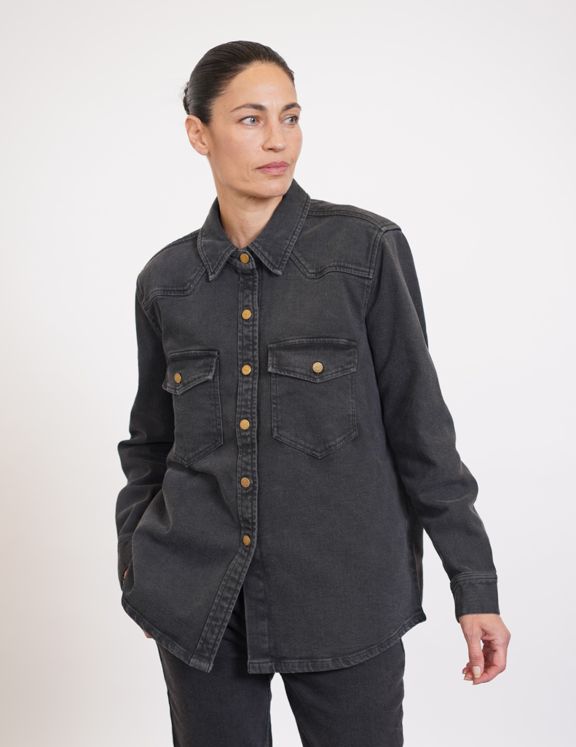 ⁦ג'קט ג'ינס S JACKET שחור ווש⁩ – תמונה ⁦7⁩