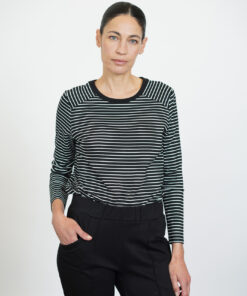 NO.16 טי שירט ארוכה פסים שחור לבן