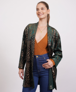 קימונו MADONNA ירוק פויל זהב