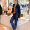 ג'ינס L DENIM רגל רחבה כחול