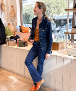 ג'ינס L DENIM רגל רחבה כחול