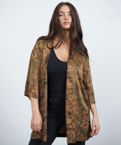קימונו ELIZABETH חום פרינט פרחים