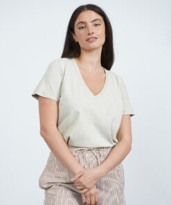 NO.13 טי שירט וי קצרה אבן ווש