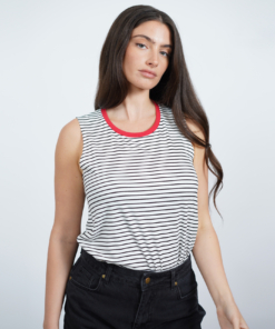 NO.6A גופיית פסים שחור לבן