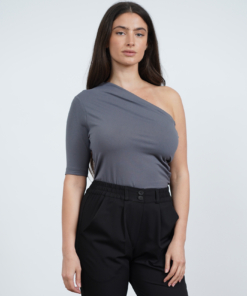 NO.42 חולצת כתף אחת אפור