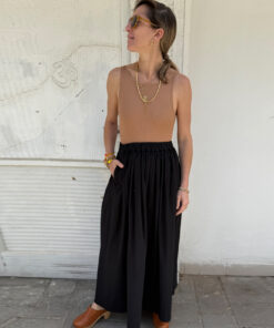 KAROLINA חצאית מקסי רחבה שחור